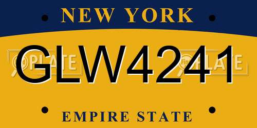 GLW4241 New York License Plate