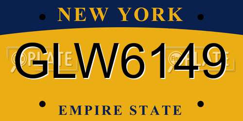 GLW6149 New York License Plate