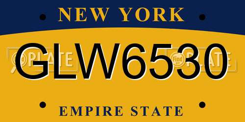 GLW6530 New York License Plate