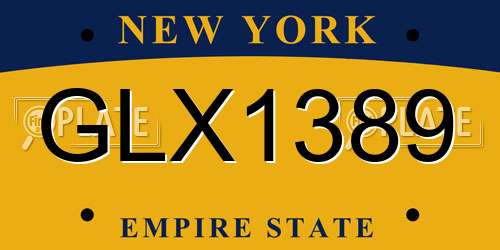 GLX1389 New York License Plate