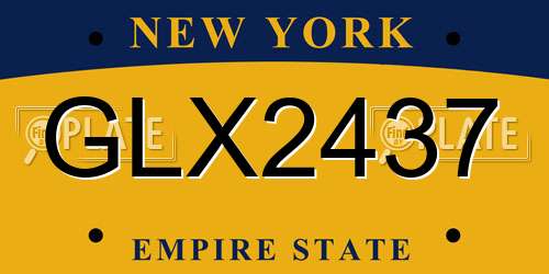 GLX2437 New York License Plate