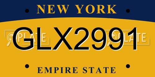 GLX2991 New York License Plate