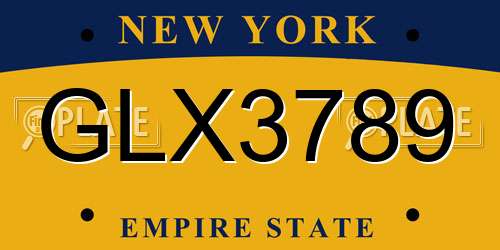 GLX3789 New York License Plate