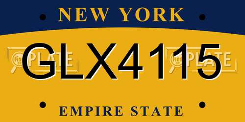 GLX4115 New York License Plate