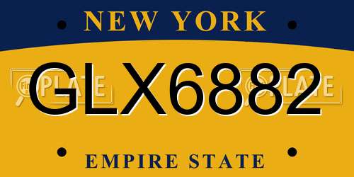 GLX6882 New York License Plate