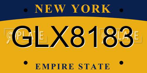 GLX8183 New York License Plate