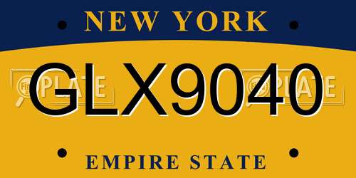 GLX9040 New York License Plate