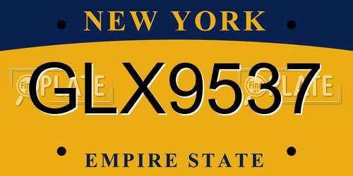 GLX9537 New York License Plate