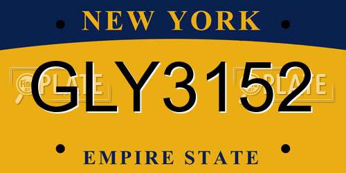 GLY3152 New York License Plate