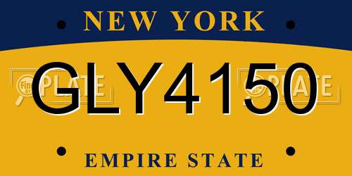 GLY4150 New York License Plate
