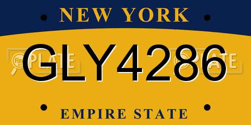 GLY4286 New York License Plate