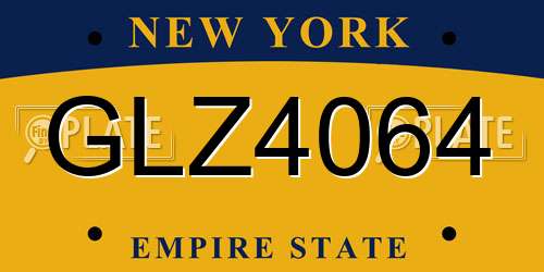 GLZ4064 New York License Plate
