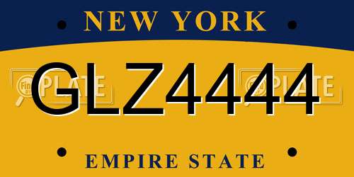 GLZ4444 New York License Plate