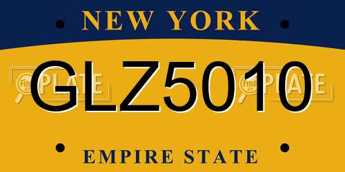 GLZ5010 New York License Plate