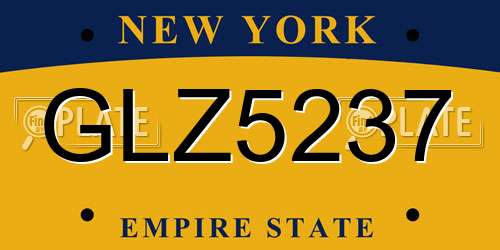 GLZ5237 New York License Plate