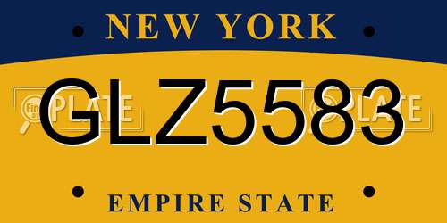 GLZ5583 New York License Plate