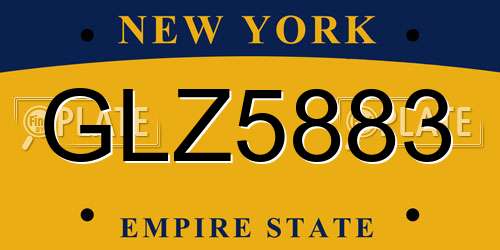 GLZ5883 New York License Plate