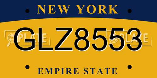GLZ8553 New York License Plate