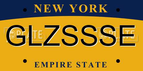 GLZSSSE New York License Plate