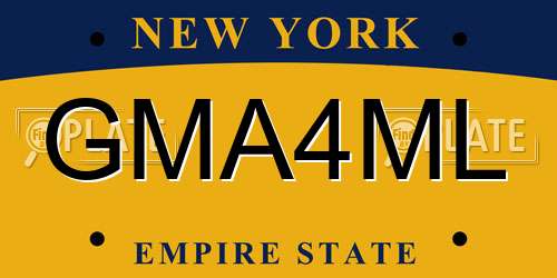 GMA4ML New York License Plate