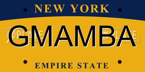 GMAMBA New York License Plate