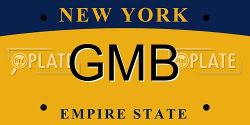 GMB New York License Plate