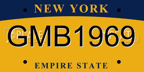 GMB1969 New York License Plate