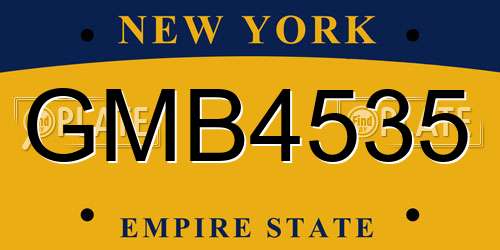 GMB4535 New York License Plate