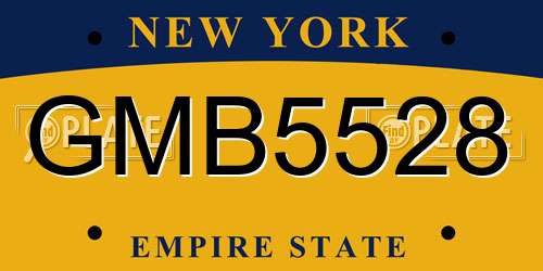 GMB5528 New York License Plate