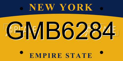 GMB6284 New York License Plate