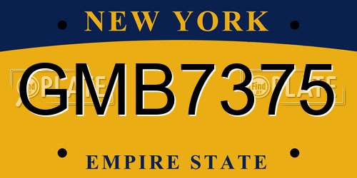 GMB7375 New York License Plate