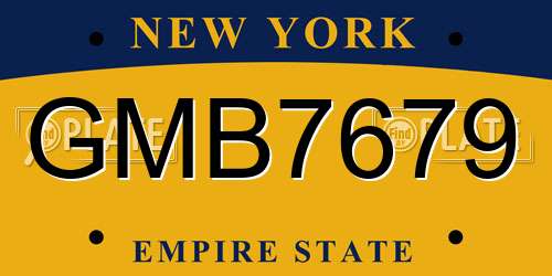 GMB7679 New York License Plate