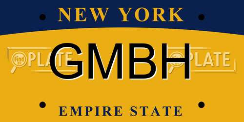 GMBH New York License Plate