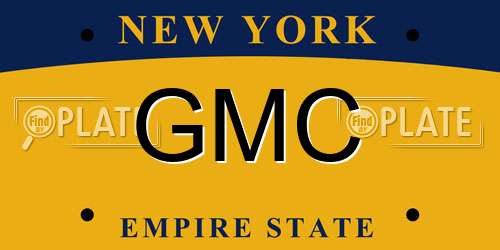 GMC New York License Plate
