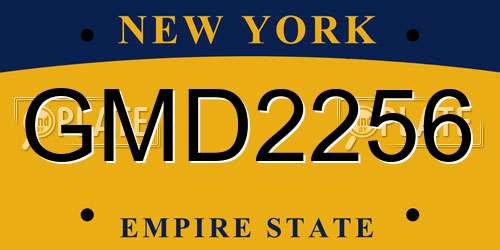 GMD2256 New York License Plate