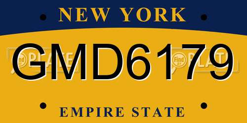 GMD6179 New York License Plate