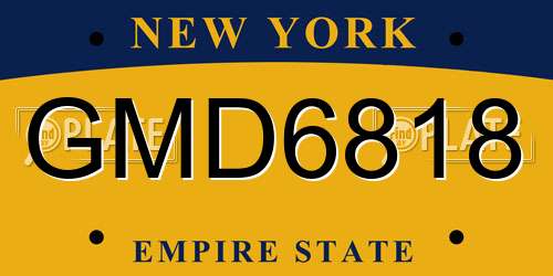 GMD6818 New York License Plate