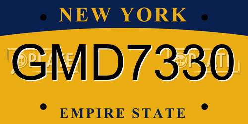GMD7330 New York License Plate