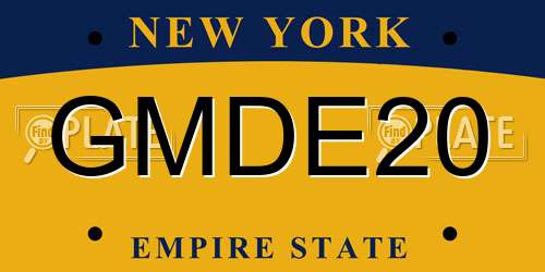 GMDE20 New York License Plate
