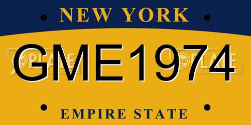GME1974 New York License Plate