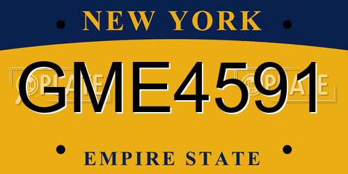 GME4591 New York License Plate