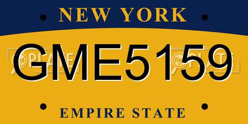 GME5159 New York License Plate
