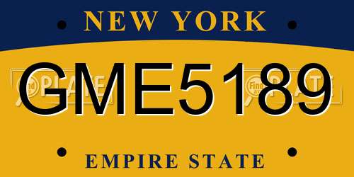 GME5189 New York License Plate