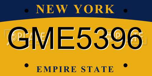 GME5396 New York License Plate