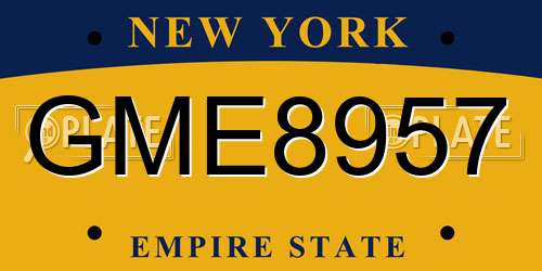 GME8957 New York License Plate