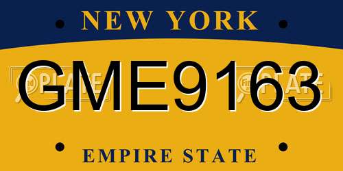 GME9163 New York License Plate