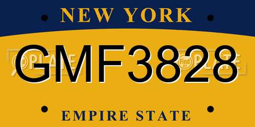 GMF3828 New York License Plate