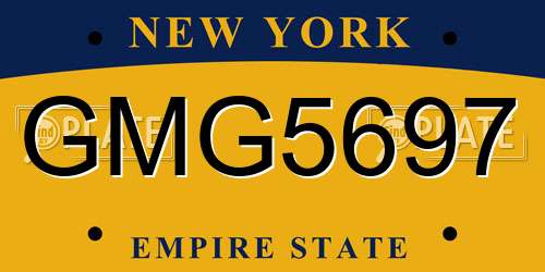 GMG5697 New York License Plate