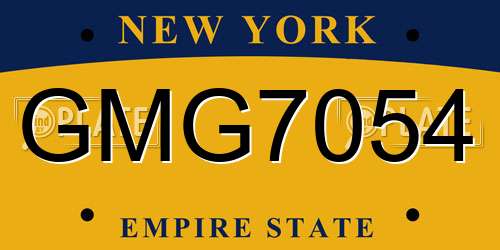 GMG7054 New York License Plate