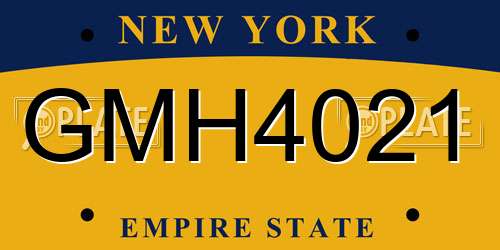 GMH4021 New York License Plate